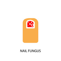 Nail fungus icon. Nail disease symbol. Finger sign