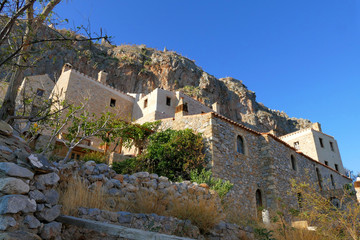 Panoramic view of the city inside the mythical castle of Monemvasia