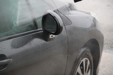 Pressure water washer station car windshield and bumper