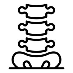 Tailbone and spine icon. Outline tailbone and spine vector icon for web design isolated on white background - obrazy, fototapety, plakaty