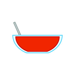 vector icon of fruit punch in punch bowl
