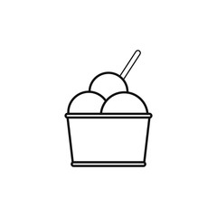 ice cream vector icon with three balls