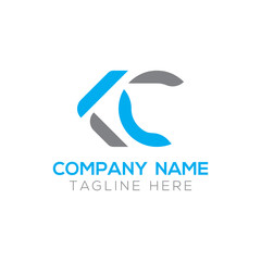 Initial Alphabet KC Logo Design vector Template. Linked Letter KC Logo Vector