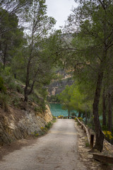 Fototapeta premium The Hermitage of the Virgen de los Desamparados and the Guadiela River in Cuenca. Castilla la Mancha. Spain