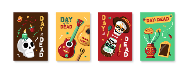 Day Of Dead Four Colored Posters