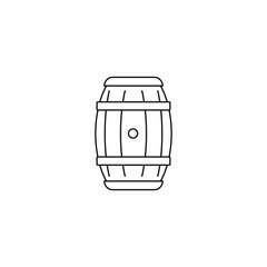 vector icon, wooden liquor barrel