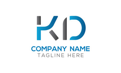 Initial Alphabet KD Logo Design vector Template. Linked Letter KD Logo Vector