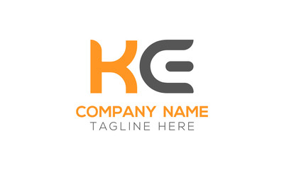 Initial Alphabet KE Logo Design vector Template. Linked Letter KE Logo Vector