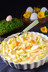 Spring egg salad chives and delicious mayonnaise.