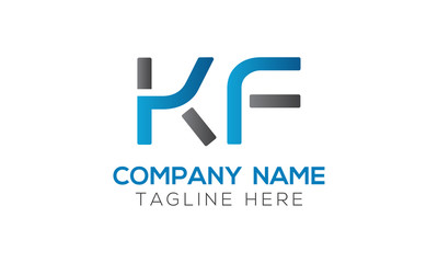 Initial Alphabet KF Logo Design vector Template. Linked Letter KF Logo Vector