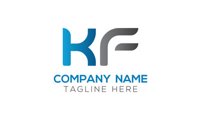 Initial Alphabet KF Logo Design vector Template. Linked Letter KF Logo Vector