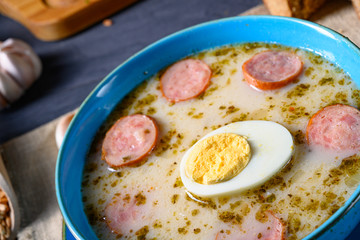 Easter in Polish: sour flour soup for Easter breakfast (Żurek)