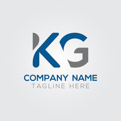 Initial Alphabet KG Logo Design vector Template. Linked Letter KG Logo Vector