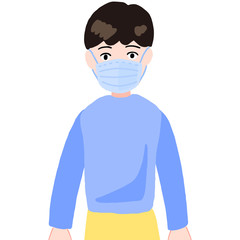 マスクをする男の子