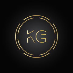 Initial Alphabet KG Logo Design vector Template. Linked Letter KG Logo Vector