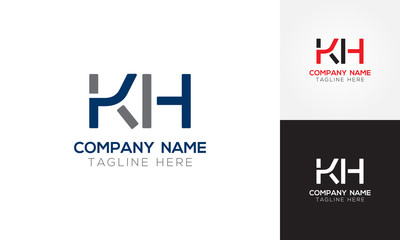 Initial Alphabet KH Logo Design vector Template. Linked Letter KH Logo Vector