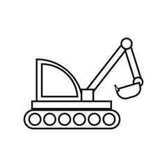 vector icon, construction excavator machine
