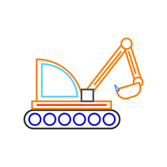 vector icon, construction excavator machine