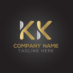 Initial Alphabet KK Logo Design vector Template. Linked Letter KK Logo Vector