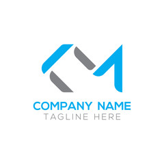 Initial Alphabet KM Logo Design vector Template. Linked Letter KM Logo Vector