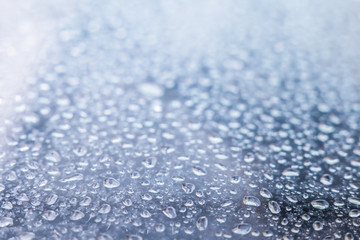 water drops on a blue background