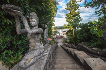 Wat Phra That Phu Khao, located on a mountain in Chiang Saen, Chiang Rai Province, Thailand