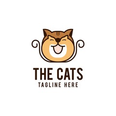 Cats logo design. Cats vector illustration for pet shop graphic template
