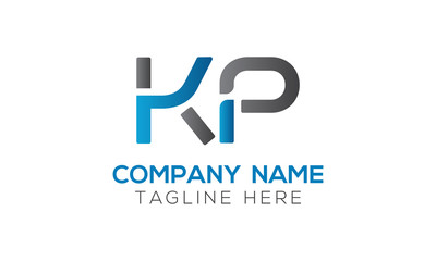 Initial Alphabet KP Logo Design vector Template. Linked Letter KP Logo Vector