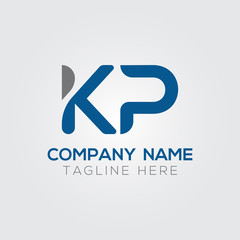 Initial Alphabet KP Logo Design vector Template. Linked Letter KP Logo Vector