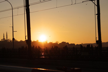 Fototapeta na wymiar sunset in İstanbul city