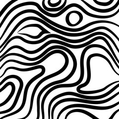 Abstract black and white wave pattern.