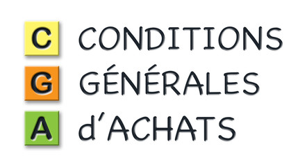 CGA initials in colored 3d cubes with meaning in french language