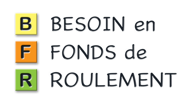 BFR initials in colored 3d cubes with meaning in french language