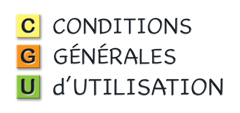 CGU initials in colored 3d cubes with meaning in french language