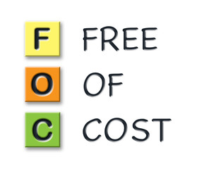 FOC initials in colored 3d cubes with meaning