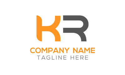 Initial Alphabet KR Logo Design vector Template. Linked Letter KR Logo Vector