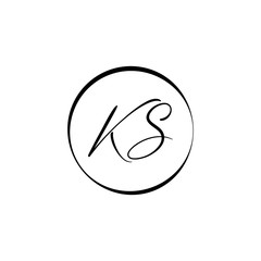 Initial Alphabet KS Logo Design vector Template. Linked Letter KS Logo Vector