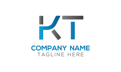 Initial Alphabet KT Logo Design vector Template. Linked Letter KT Logo Vector