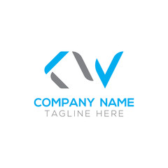 Initial Alphabet KW Logo Design vector Template. Linked Letter KW Logo Vector