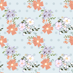 Seamless floral pattern. Flowers texture. Simplicity flower surface pattern design