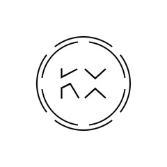 Initial Alphabet KX Logo Design vector Template. Linked Letter KX Logo Vector