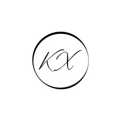 Initial Alphabet KX Logo Design vector Template. Linked Letter KX Logo Vector