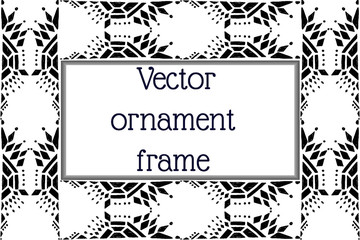 rectangular frame etnic ornament background. Vector illustration background