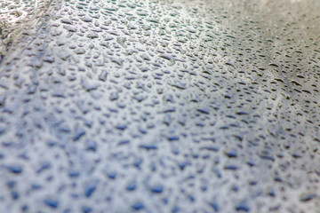 water drops on a blue background