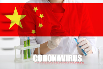 Scientist working with samples in laboratory. Concept of Coronavirus epidemic