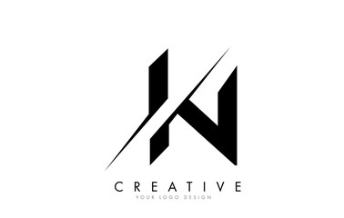 Fototapeta IN I N Letter Logo Design with a Creative Cut. obraz