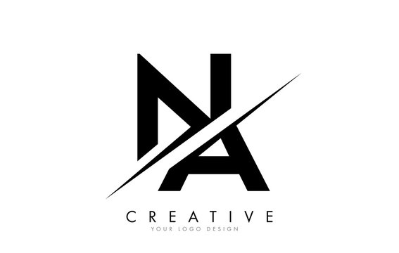 NA N A Letter Logo Design with a Creative Cut.