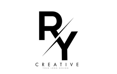 RY R Y Letter Logo Design with a Creative Cut.