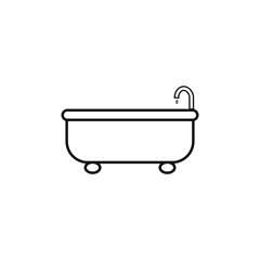 vector icon, bathtub on white background