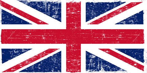 Flag of the United Kingdom in grunge style. The correct proportions. 